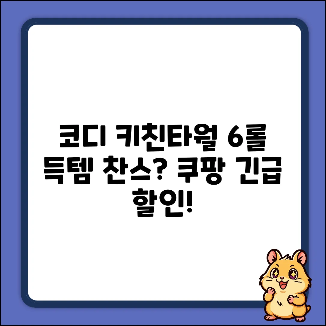 코디 기름먹는 UKP 키친타월, 6롤 득템 찬스일까요?