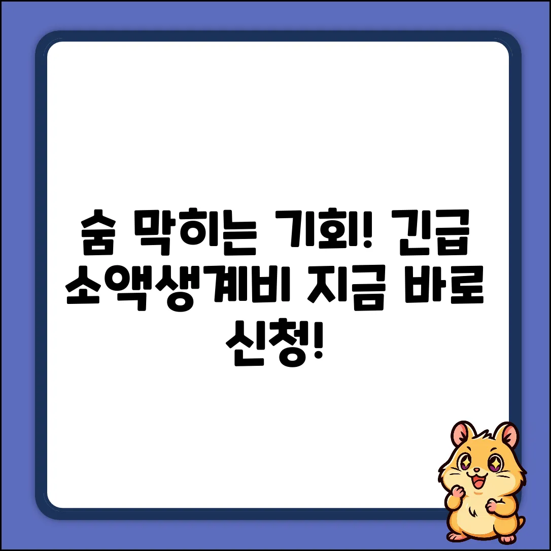 숨 막히는 긴급 소액생계비대출, 지금이 기회!