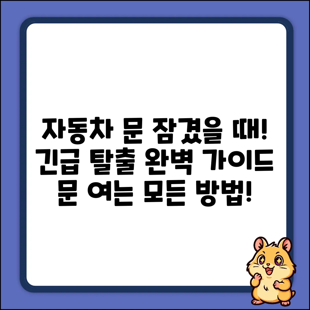 자동차 문 해제 완벽 가이드: 🔐 탈출법