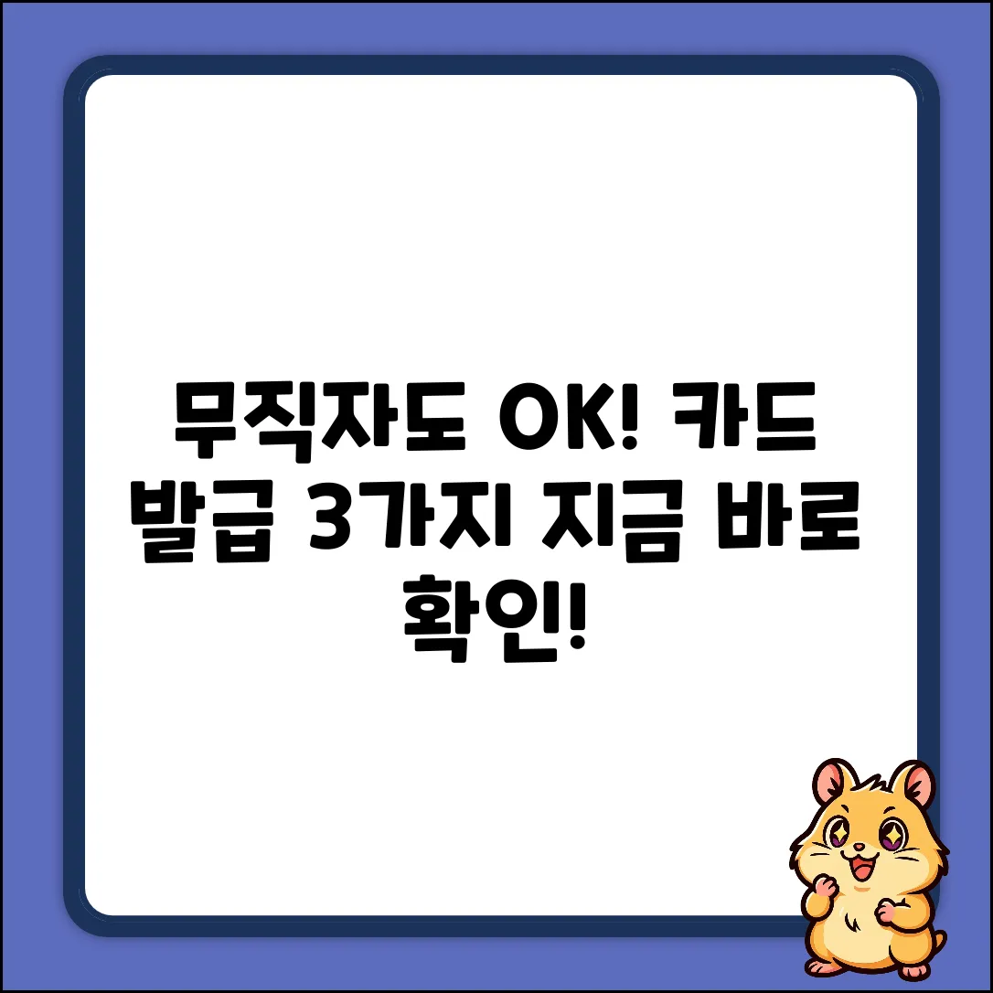 무직자 카드 발급, 3가지 확실한 방법!