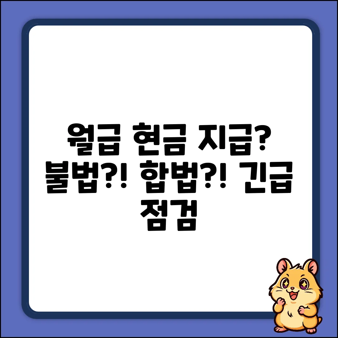 월급 현금 지급? 합법일까?