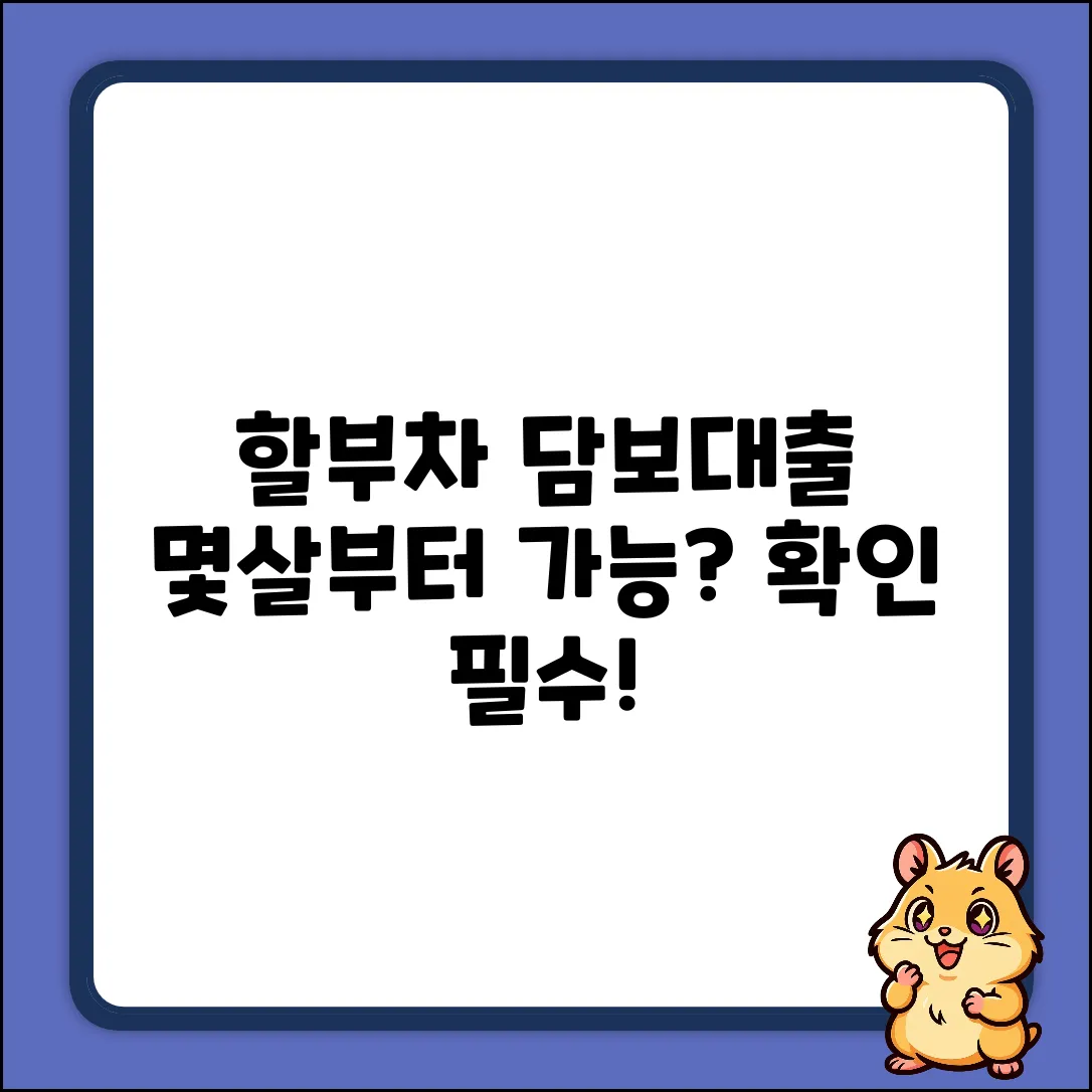 할부차 담보대출, 몇 살부터 가능할까?