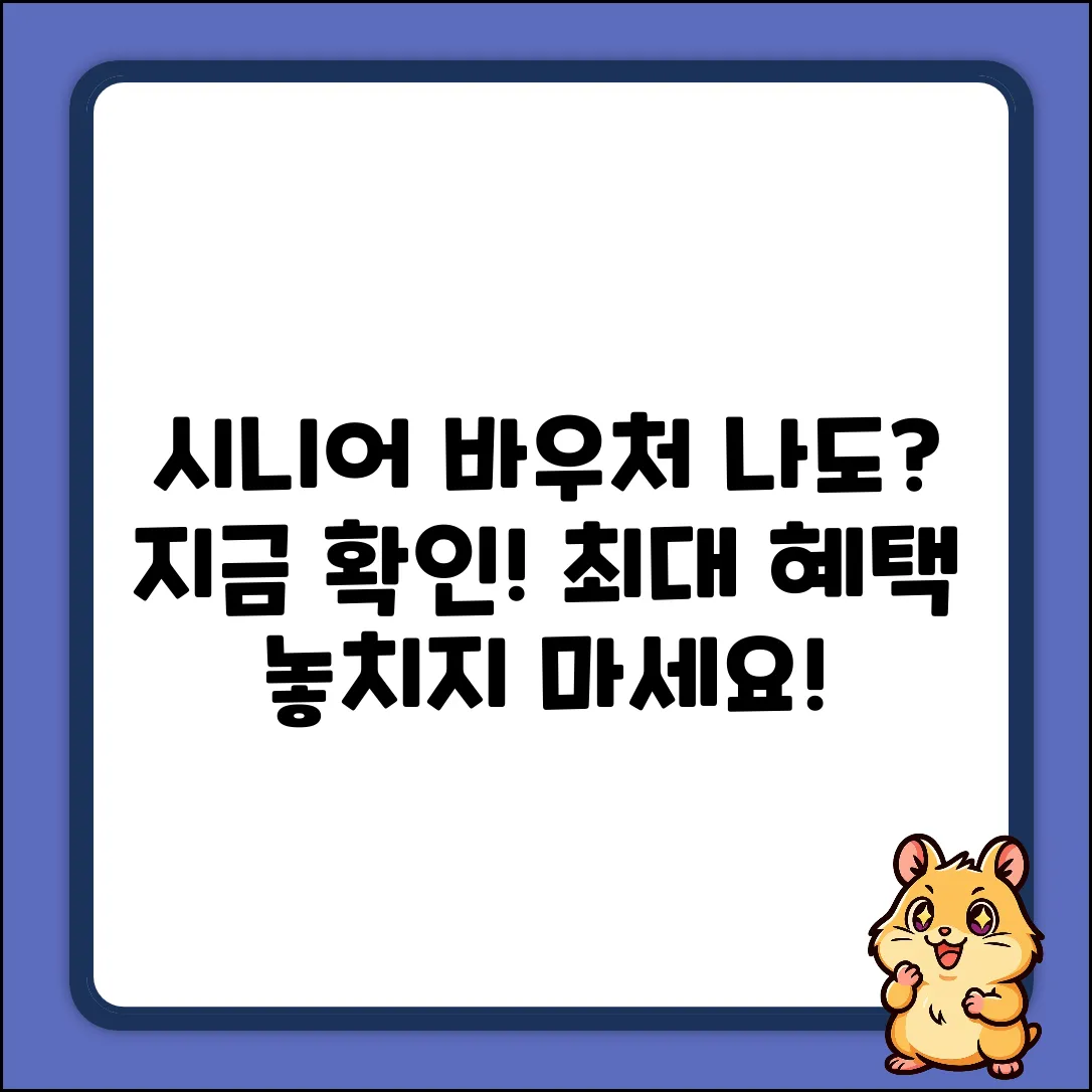 시니어 바우처, 나도 받을 수 있을까?