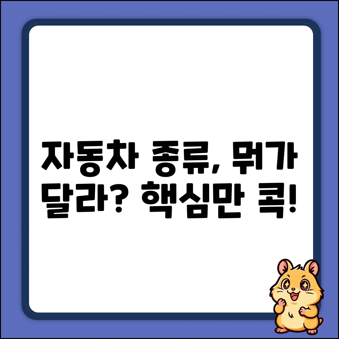 자동차 종류, 뭐가 다를까요?