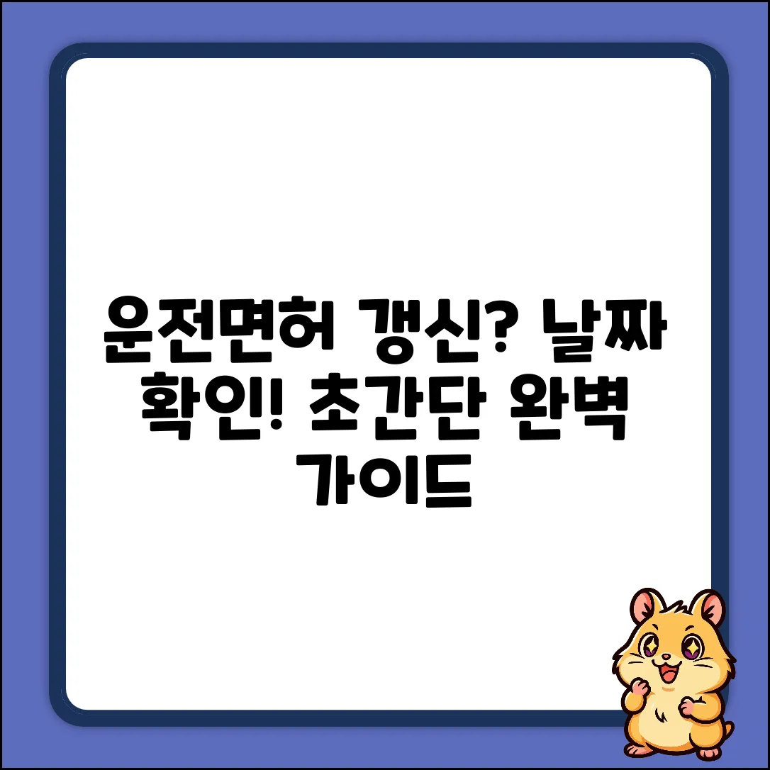 운전면허 갱신 날짜 확인 완벽 가이드