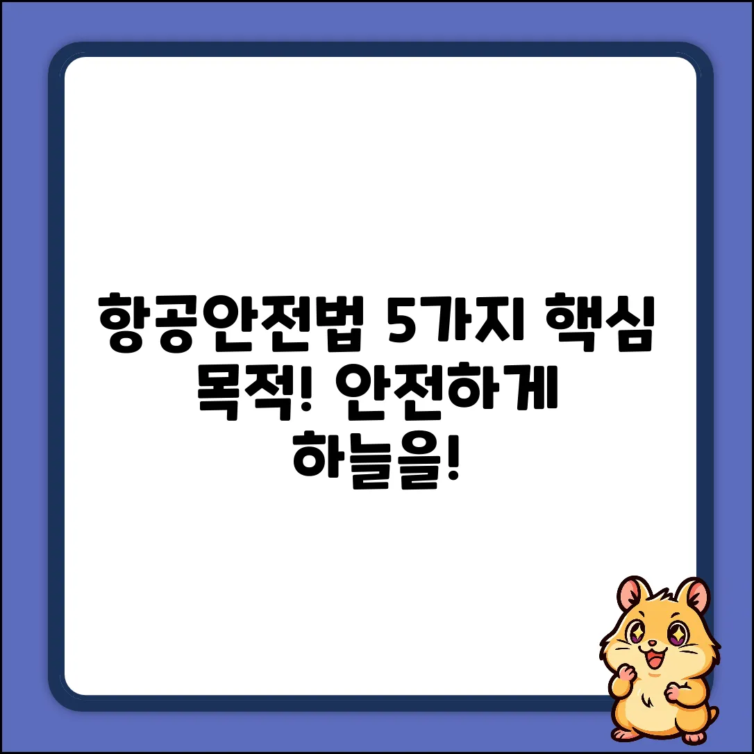 항공안전법, 왜 중요할까? 5가지 목적