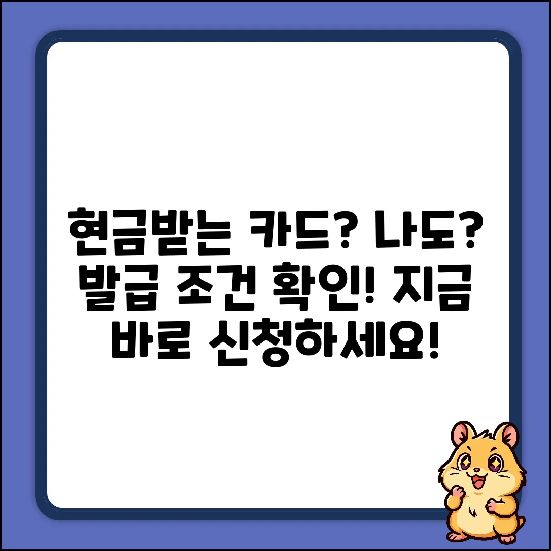 현금지원 카드 발급 조건, 혹시 나도?