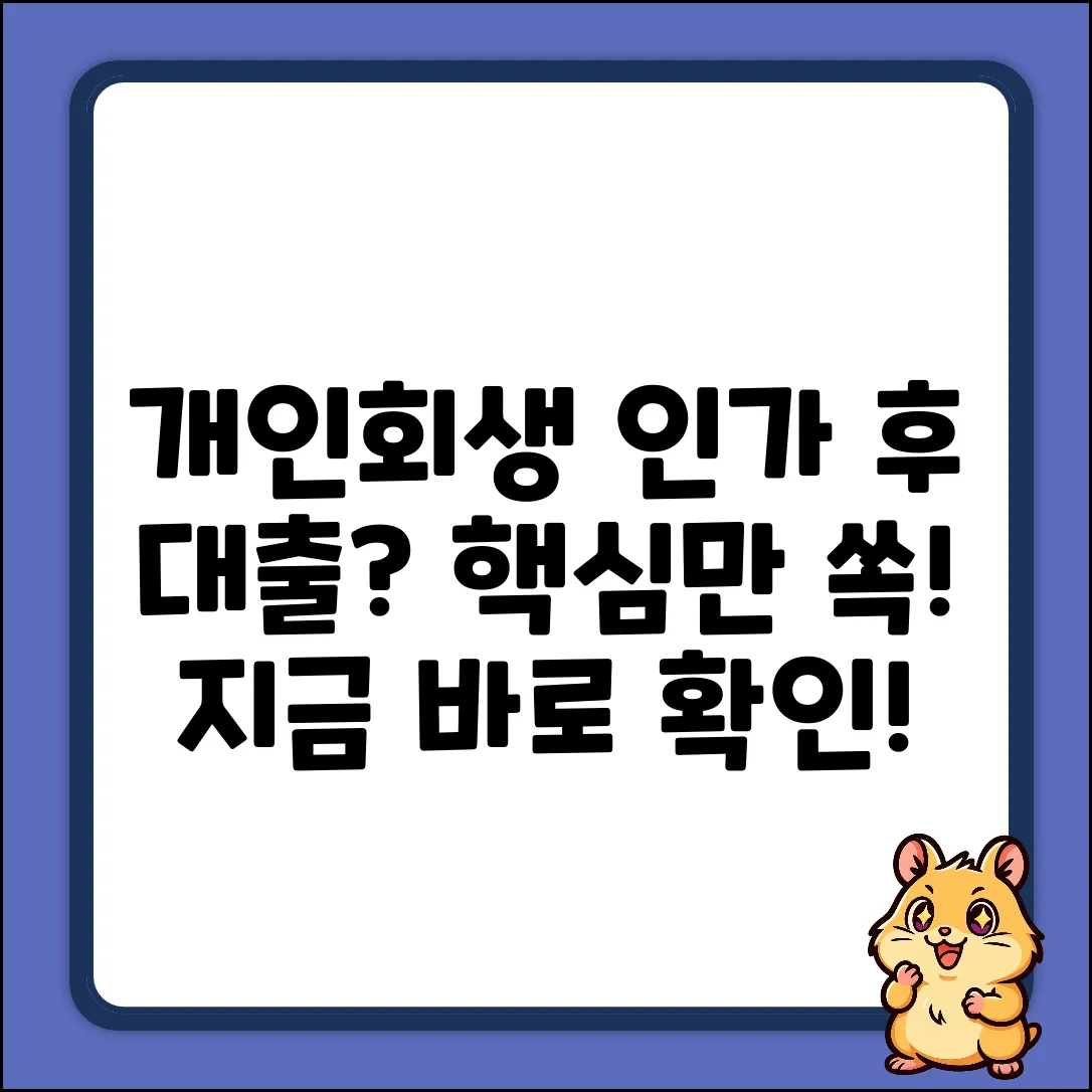 개인회생인가후대출 완벽 가이드: 핵심만 쏙!