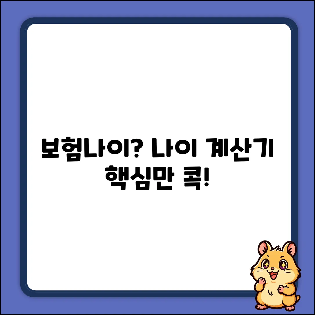 보험나이 계산기 완벽 가이드: 핵심만 콕!