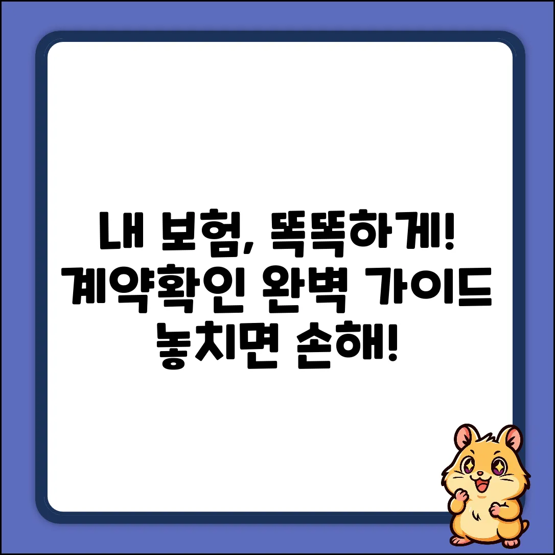 보험계약확인 완벽 가이드: 내 보험 똑똑하게!