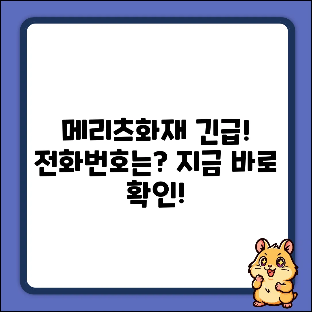 메리츠화재 전화번호, 긴급할 땐?