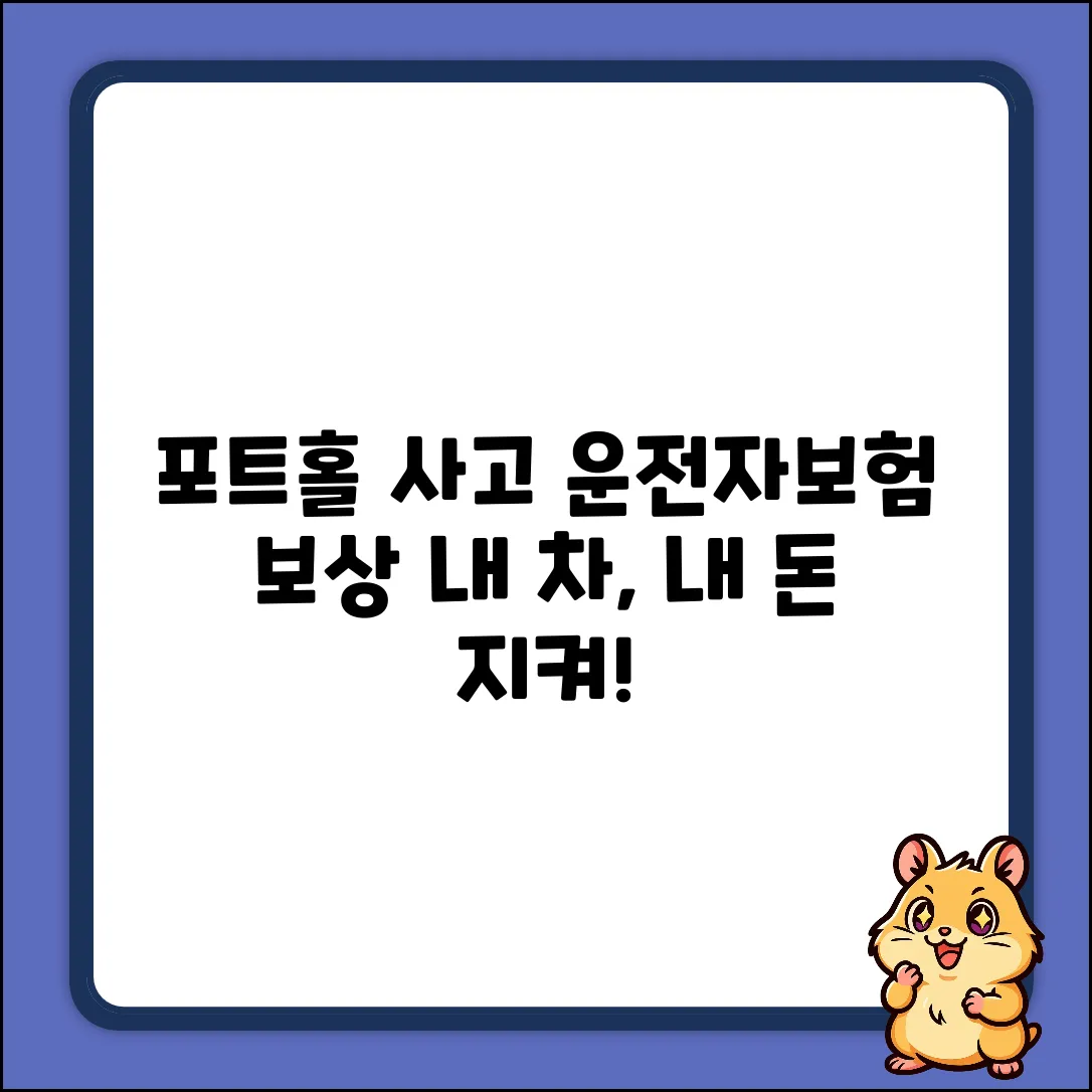 포트홀 사고, 운전자보험으로 보상될까?