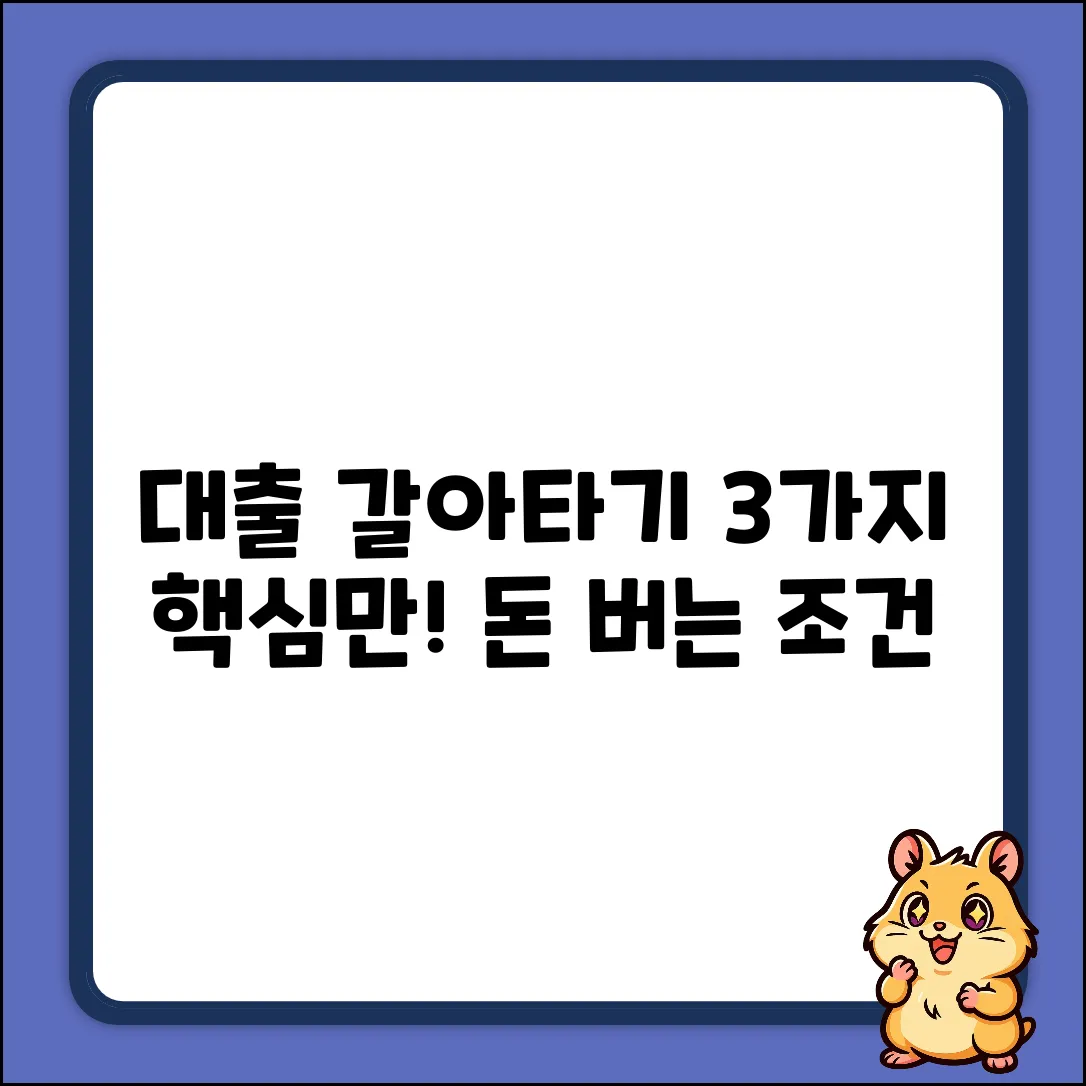 대출 갈아타기 조건, 3가지 핵심만 확인!