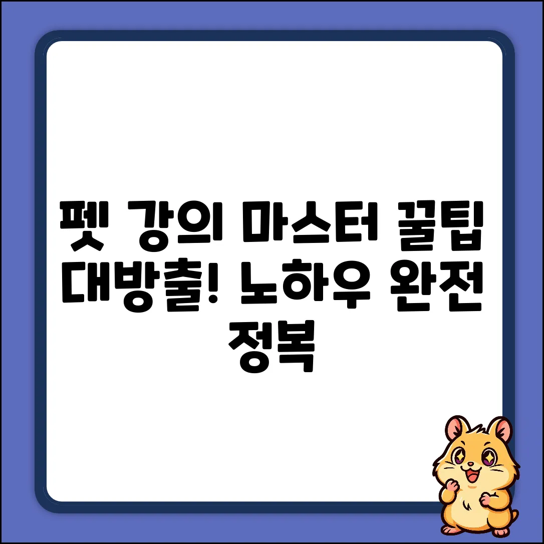 반려동물 강의 마스터하기: 꿀팁 대방출