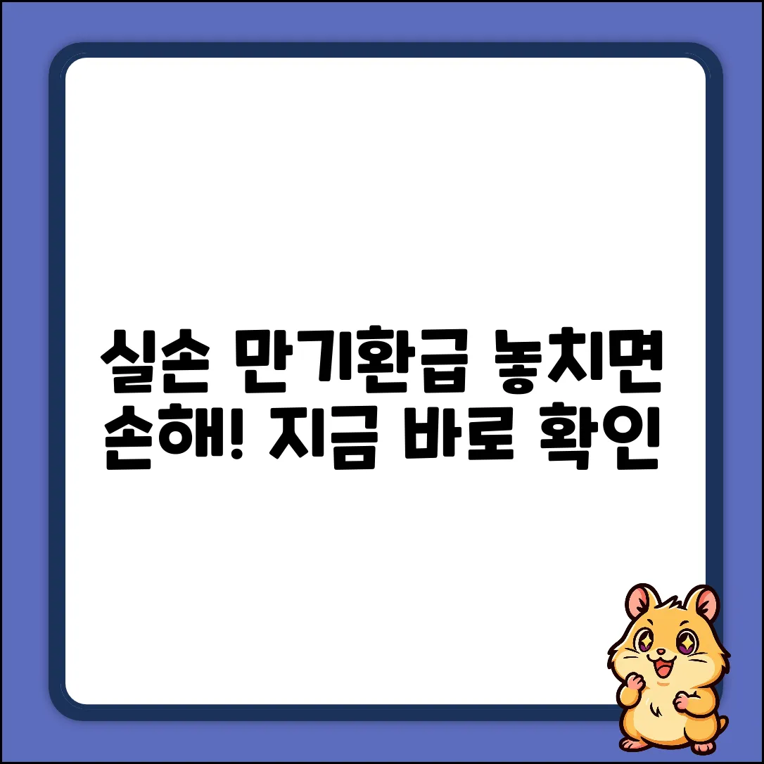 실손보험 만기 환급 완벽 가이드: 놓치면 손해!