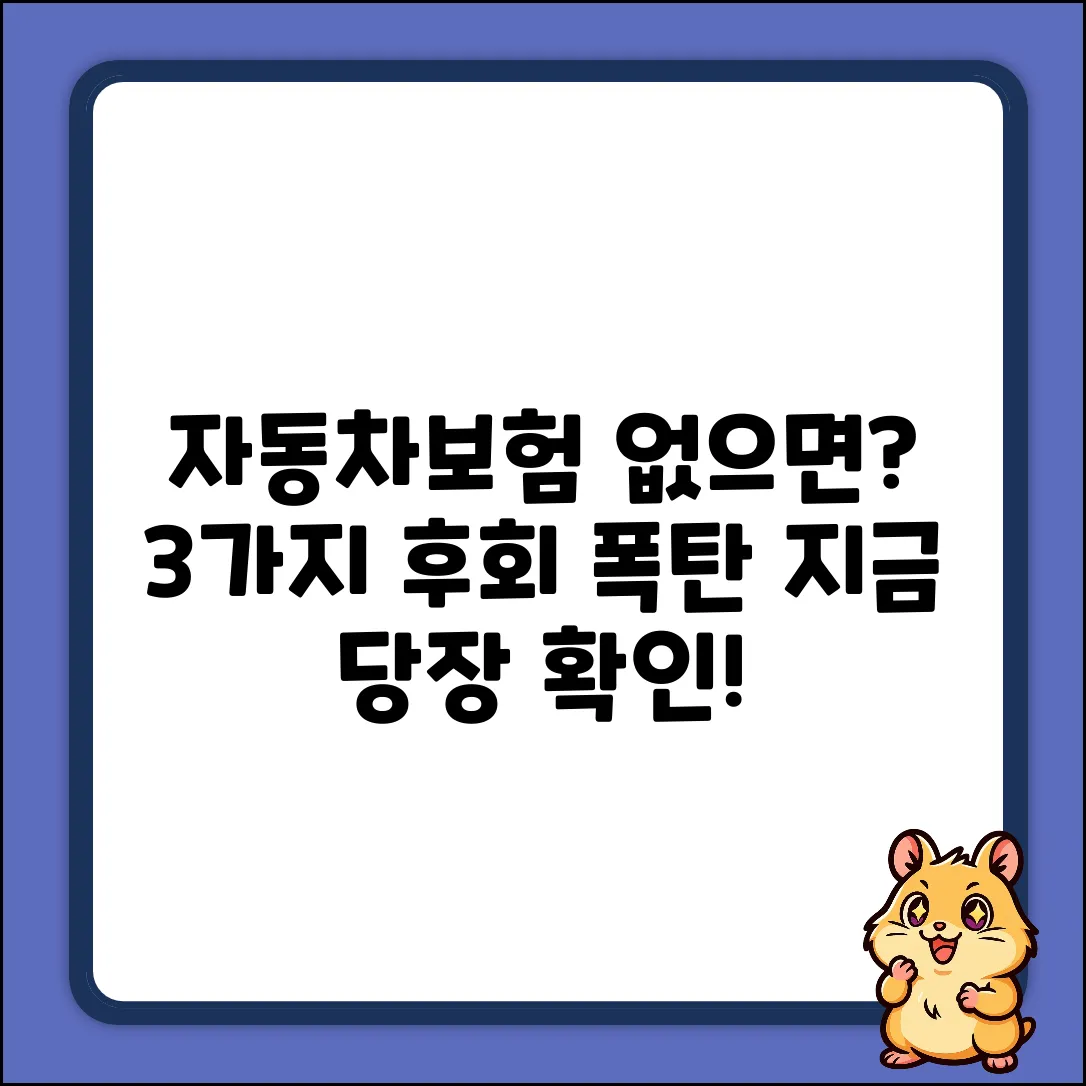 자동차보험 안들면? 3가지 후회 폭탄!